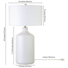 Hudson&Canal Sloane 29" Tall Ceramic Table Lamp with Fabric Shade - Matte White/White-Clean with a soft, dry cloth and no harsh chemicals or abrasive cleaning materials