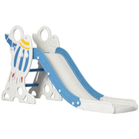 Qaba Toddler Indoor Climber Slide Playset - Blue-Non-slip stairs, extended length of the slide with a buffer zone, and easy-to-grip handrails for added safety 