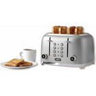 Salton NuRetro Digital 4 Slice Toaster - Metallic Silver-Anti-slip feet and built in cord wrap keep the toaster stable and your work surface uncluttered.