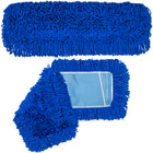 Gritt Commercial Microfiber Looped Dust Mop Pad Head - 24" x 5" - Blue-Length: 24 Inches