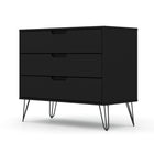 Manhattan Comfort Rockefeller 35.24" Mid-Century Modern Dresser - Black-17.52" L x 35.24" W x 30.15" H