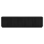 Hudson&Canal Hanson TV Stand for TV's up to 85" - Black Grain-A transitional design accommodates TVs up to 85" for your entertaining space