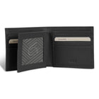 Champs Onyx Leather Center Wing Wallet - Black-Double Bill compartment