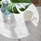 Modway Lippa 20" Round Faux Marble Side Table - Gold White-Non-Marking Felt Pad