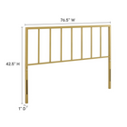 Modway Tatum Metal King Headboard - Gold-Powder Coated Iron Construction