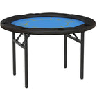Soozier 47" Foldable Poker Table 8 Player Blackjack Game Table - Black-Round poker table for eight players 