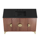 Modway Daylight 48" Bathroom Vanity - Black/Walnut-Spacious Storage