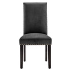 Modway Parcel Performance Velvet Dining Side Chairs - Charcoal - 2 Pack-9
