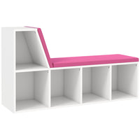 HOMCOM Bookshelf with Reading Nook - Pink-5 open compartments to organize your items neatly