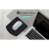 IntekView Rectangle Gel Wrist Mouse Pad - 180 g - Black-Polyester surface improves the accuracy and speed of your mouse