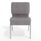 Flash Furniture HERCULES Series 21"W Stacking Church Chair - Silver Vein Frame - Grey Fabric-16 Gauge Steel Frame