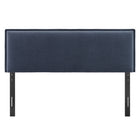 Modway Camille Upholstered Linen Blend Queen Size Headboard - Denim-Flanged Border
