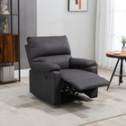 HOMCOM Manual Reclining Sofa with Footrest for Living Room - Dark Grey-Manual adjustable back can be fixed at any position you like   
