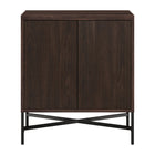 Hudson&Canal Brighton 28"W Accent Cabinet - Alder Brown-Features two textured PVC swing-out doors, adjustable center shelf, and a cable management cut-out