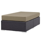 Modway Convene Outdoor Patio Fabric Rectangle Ottoman - Espresso/Mocha-Water & UV Resistant