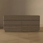 Manhattan Comfort Ardea 72" Contemporary 6-Drawer Double Dresser - Walnut-Home Assembly Required (All Hardware Included)