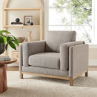 Modway Roscoe Fabric Armchair - Pewter-Kiln-Dried Weathered Wood Frame