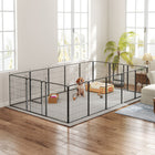 PawHut 16-Panel Dog Playpen with Straps for Medium Dogs - 31.5" H-Constructed from rust-resistant steel for longevity