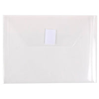JAM Paper Plastic Envelopes with VELCRO Brand Closure, Index Booklet, 5.5 x 7.5, Clear Poly, 24 Pack (920V0clg)-Clear