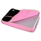 Vangoddy Neoprene 12" Laptop Protective Sleeve Case with Extra Pocket - Black/Pink-Versatile Compatibility. Fits laptops and ultrabooks up to 12 inches from various brands.