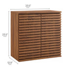 Modway Render Wall Mounted Bathroom Cabinet - Walnut-Adjustable Shelves