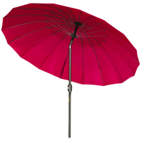 Outsunny Adjustable Garden Patio Umbrella - 8' - Wine Red-Attractive design of this large garden parasol you'll love mixing in with your current outdoor furniture