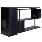 HOMCOM 55" L-Shaped Desk - Black-Rotating design allows it to be placed as an l-shape or straight shaped unit 