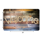 Ashley Productions The Original Fun Mat Welcome Mat - 18" x 30" - Reclaimed Wood Welcome-Slip-Resistant and Durable: Heavy-duty rubber backing ensures safety and durability, perfect for high-traffic areas.