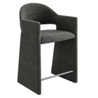 Modway Talia 37" Upholstered Fabric Counter Stool - Charcoal-Upholstered Slub Weave Fabric