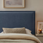 Modway Camille Upholstered Linen Blend Twin Size Headboard - Denim-French Seam Detailing