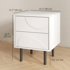 HOMCOM Nightstand with Push-to-Open Drawers - White - Set of 2-Robust MDF coated with water-based paint and powder-coated steel frame ensure stable support