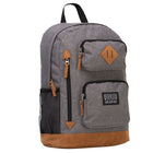 Renwick Polyester Backpack With Faux Suede Bottom -  Grey-Padded adjustable straps