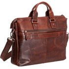 Mancini Buffalo Single Compartment Briefcase for 15.6" Laptop / Tablet - 16" x 3.25" x 11.75" - Brown-Pocket equipped with the latest RFID wave blocking technology