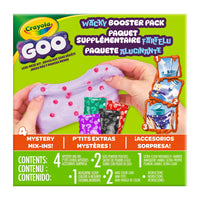 Crayola DIY Goo Wacky Booster Pack-CRAYOLA DIY GOO KIT: Includes 2 Crayola Goo powder pouches, 4 mystery mix-ins, 1 ultra-clean washable marker, 2 storage cans, 1 measuring scoop & instructions