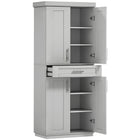 HOMCOM 72" H Modern Kitchen Pantry Cabinet with Shelves - Grey-Simple appearance suitable to match most decorations 