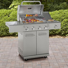 Kenmore 4 Burner Gas Grill with Searing Side Burner - Stainless Steel-304 Stainless Steel Warming Rack.