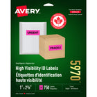 Avery Neon Magenta Laser High Visibility Labels - 2-5/8" x 1" - 750 Pack-Avery high-visibility labels help important messages stand out