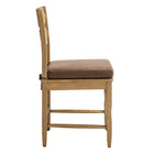 Modway Jax Oak Wood Dining Chair With Wavy Razor Back and Cushion - Weathered Oak Cocoa-Armless Design