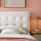 Modway Emily Biscuit Tufted Performance Velvet Full Headboard - White-Elegant Biscuit Tufted Buttons