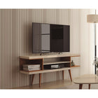 Manhattan Comfort Utopia Off White/Maple Cream TV Stand,, 53.14"W (19651)-Upon Assembly, Measures: 53.14 in. Length, 24.01 in. Height, 8.267 in. Depth.