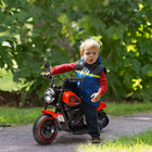 Aosom 6V Kids Electric Ride-On Motorcycle with Training Wheels -Red-Headlight provides the security that dusk and dawn will be lit and safe 