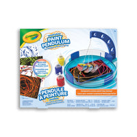 Crayola Washable Paint Pendulum-PAINT PENDULUM KIT: Includes 1 Paint Pendulum, 3 Washable Paint Bottles (Red, Blue, Yellow), 10 White Paper Sheets, 10 Black Paper Sheets, 3 Nozzle Caps, 3 Graduated Cylinders, 1 Pipette, 1 Stir Stick, 1 Colour Mixing Guide, and 1 Instruction Manual