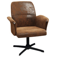 Homy Casa Swivel Conference Office Chair - Suede Brown Fabric-Extra-thick seat cushion for full-body relaxation