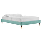 Modway Harlow Performance Velvet Full Platform Bed Frame - Mint-Stain-Resistant Performance Velvet