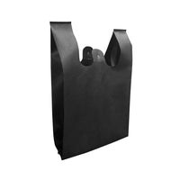 Reliabag Reusable Non-Woven T-Shirt Bags - 11"W x 7"D x 20"H - Black - 25 Pack-Reusability: Non-woven t-shirt bags are designed to be reusable