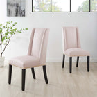 Modway Baron Performance Velvet Dining Chairs - Pink - 2 Pack-Sinuous Spring Support System