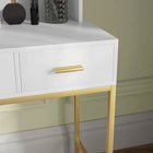 HOMCOM Vanity Desk with Mirror and Lights - 38.6" L x 17.7" W x 54.3" H - White-Assembly required