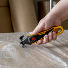 OLFA SK-16 Quick-Change Concealed Blade Safety Knife-For use with: Up to 2-ply corrugate, Bagged goods, Cable ties, Films, Fiberboard/flooring protection, Plastic strapping bands, Stretch film, Carpet, Rubber sheeting , Tape and more