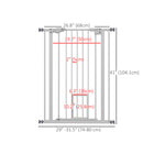 PawHut 41" Pet Gate with Walk Through Door - White-Solid sprayed steel frame with a lead-free treated surface for security