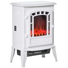 HOMCOM Electric Fireplace Stove with Overheat Protection - 750W/1500W - White-Tempered glass offers a brilliant esthetic and effective heat insulation